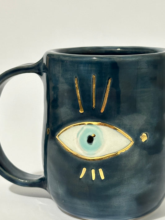 Eye mug dark blue