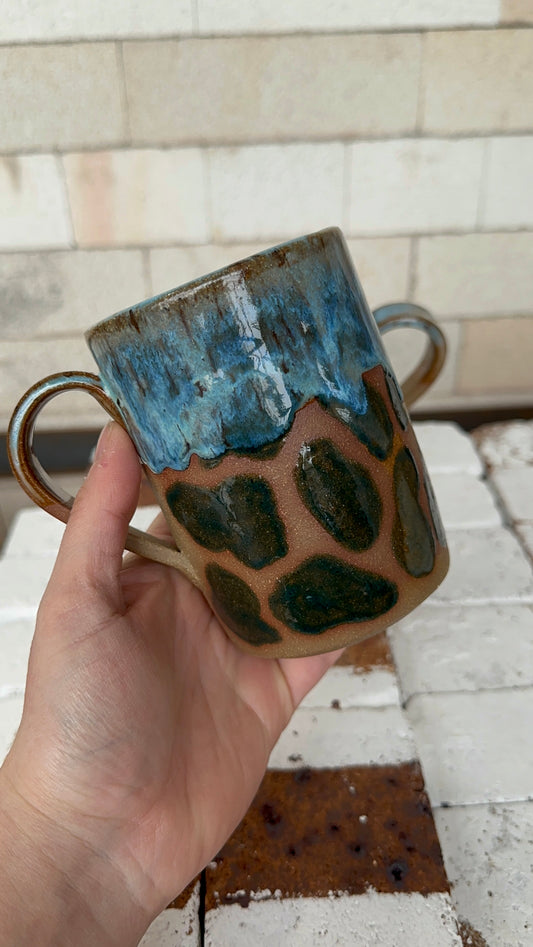 Print blue toast mug